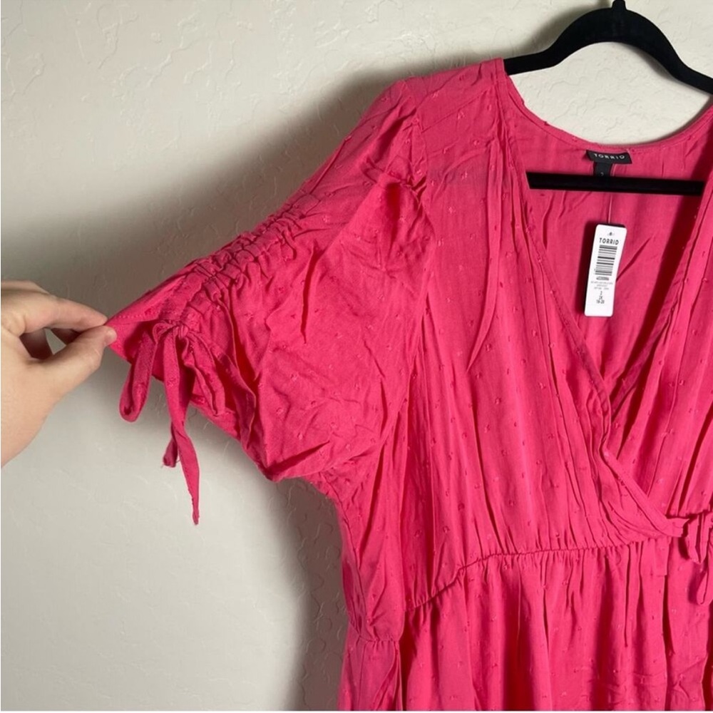 Torrid Pink Wrap Dress - Picture 8 of 14